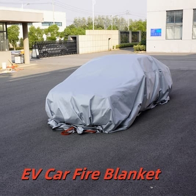 Gray Fiberglass EV Fire Blanket Resists 1000°C High Temperature