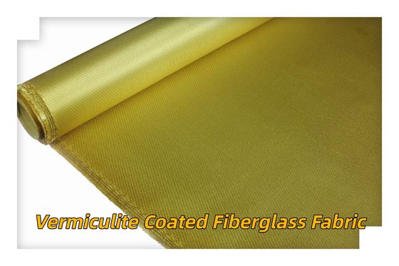 Vermiculite Coated Fiberglass Fabric   Fireproof Thermal Insulation