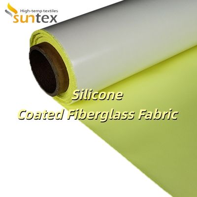 Flame Retardant Silicone Coated Fiberglass Fabric with Temperature Resistance -50°C to 500°C and 400 g/sqm Weight