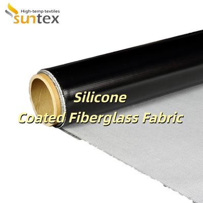 Alkali Free Grey Color Silicone Coated Fiberglass Fabric with Custom Width for Thermal Insulation