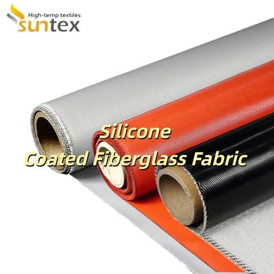 Durable 0.3 mm Thickness 400 g/sqm Silicone Coated Fiberglass Fabric for High Temperature Areas with 1 / 1.2 / 1.5 meter Width