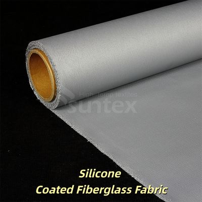 E-Glass Silicone Coated Fabric with 50 m / 100 m Roll Length 1 / 1.2 / 1.5 meter Width and 400 g/sqm Weight for High Temperature Resistance