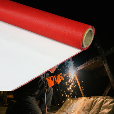 Fire Retardant PU Coated Fiberglass Fabric Waterproof 460 g/sqm 0.41 mm for Fire and Smoke Curtains