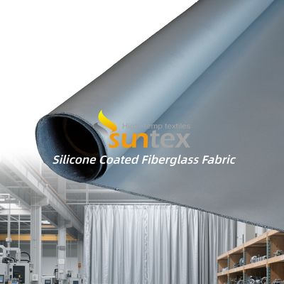 Double Sides Alkali Free Silicone Coated Fiberglass Fabric 50 m / 100 m Roll Fireproof Thermal Insulation Cloth