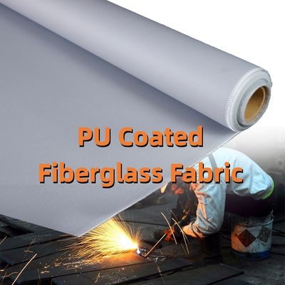 Fire Resistant PU Coated E-Glass Welding Blanket 460 g/sqm 0.41 mm Thickness Splash Proof Fabric