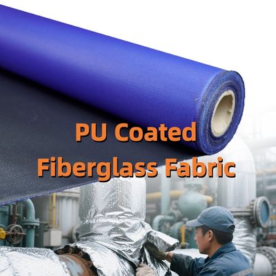 Chemical Resistant PU Coated Fiberglass Fabric 460 g/sqm 0.41 mm Industrial Fiberglass Fabric
