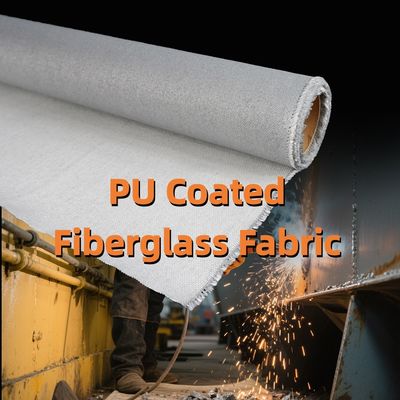 Silica Coated Heavy Duty PU Coated Fiberglass Fabric 460 g/sqm 0.41 mm for Welding Protection