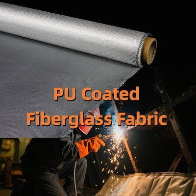 High Silica Coated PU Coated Fiberglass Fabric 460 g/sqm 0.41 mm Fireproof Thermal Insulation Material