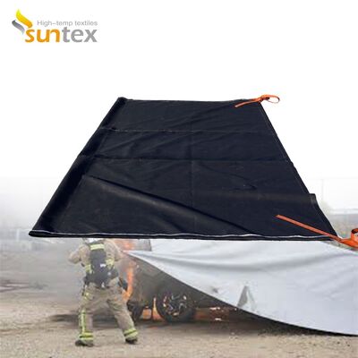 Suntex EV Car Fire Blanket with 550℃/1000℃ Thermal Resistance for Oxygen Deprivation in Gray