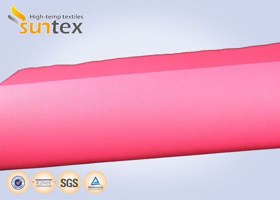 Red 0.4mm Fire Resistant Fiberglass Fabric with Acrylic Coating for 550 Degree C Temperature Resistance and Easy Sewing
