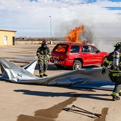 Reusable EV Car Fire Blanket with 550℃/1000℃ Thermal Resistance and Oxygen Deprivation for Lithium-Ion Battery Fires