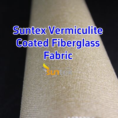 750℃ Temperature Resistance 1070gsm Heavy Weight Vermiculite Coated High Silica Fiberglass Fabric with Excellent Abrasion Resistance for Welding Blankets
