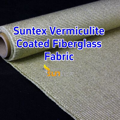 Double-Sided Vermiculite Coated High Temperature Fiberglass Cloth with 750℃ Resistance and 1070gsm Heavy Weight