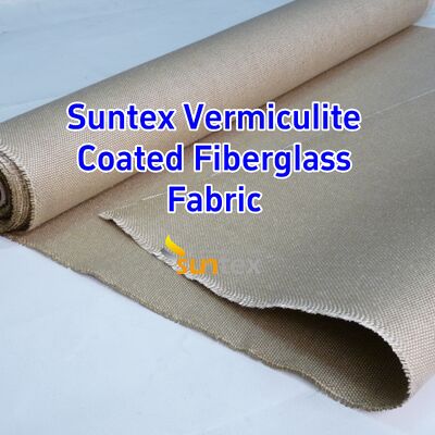 Double-Sided Vermiculite Coated High Temperature Fiberglass Cloth with 750℃ Resistance and 1070gsm Heavy Weight