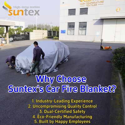 100% Fiberglass EV Car Fire Blanket with 550℃/1000℃ Thermal Resistance and Oxygen Deprivation for Fire Safety