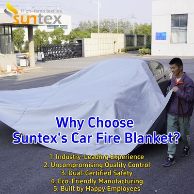 Gray Color EV Car Fire Blanket with 550℃/1000℃ Thermal Resistance and Oxygen Deprivation for Emergency Fire Pit Mat