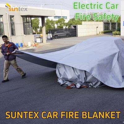 Wholesale 6*8m High-Temperature Fiberglass Fire Blanket for Electric Cars Parking Lot