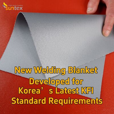 Suntex New R&D Grey Silicone Fiberglass Welding Blanket Compliant with Korea KFI Standard