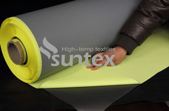 Wholesale PTFE Coated Fiberglass Fabric with High Temperature Resistance and 550℃ Temperature Resistance in Silver Grey Color