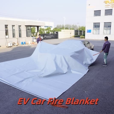 Gray Fiberglass EV Fire Blanket Resists 1000°C High Temperature