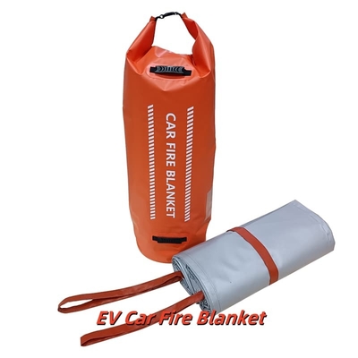 Gray Fiberglass EV Fire Blanket Resists 1000°C High Temperature