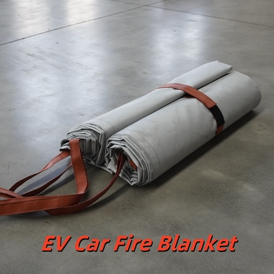 Gray Fiberglass EV Fire Blanket Resists 1000°C High Temperature