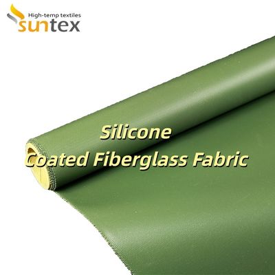 High Temperature 550°C Resistance Silicone Coated Fiberglass Fabric with 0.3mm Thickness and 400 g/sqm Weight