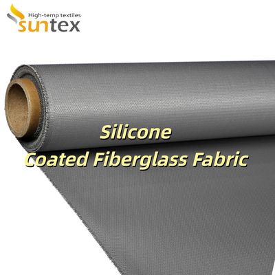 Chemical Proof Silicone Rubber Coated Fiberglass Cloth with 0.3 mm Thickness and 400 g/sqm Weight for Aggressive Environment Linings