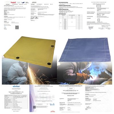 Doppelseitige PU 17 Oz 16 Mil Schweißdecke feuerfeste thermisch belastbare Matte