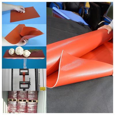 Doppelseitig Silikon beschichtet Glasfaser Stoff Alkalifrei Graue Farbe Hochtemperaturbeständig Feuerhemmer
