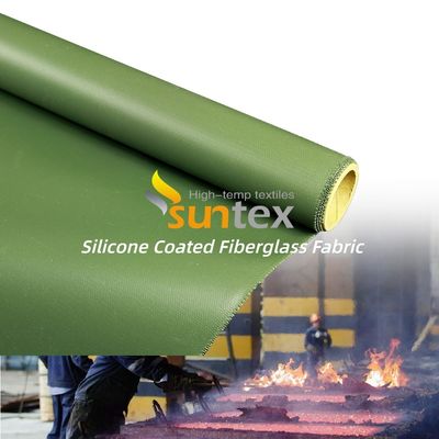 Temperature Resistant Silicone Coated Fiberglass Fabric with 400 g/sqm Weight and 0.3 mm Thickness