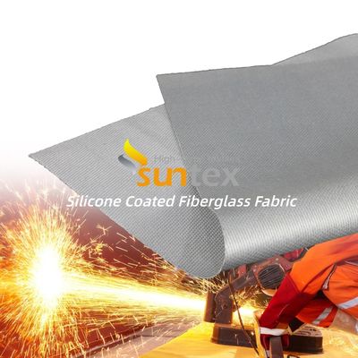Silicone Coated Fiberglass Fabric with 50 m / 100 m Roll Length Alkali Free Water Repellent Fireproof Cloth