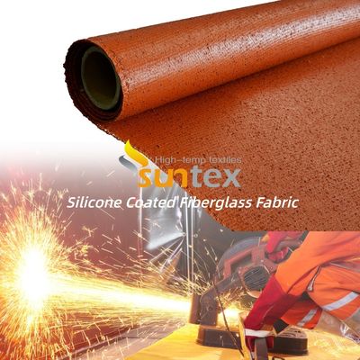Silicone Coated Fiberglass Fabric with 50 m / 100 m Roll Length Alkali Free Water Repellent Fireproof Cloth
