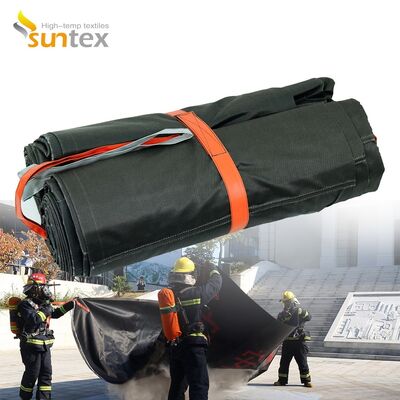 EV Car Fire Blanket with 550℃/1000℃ Thermal Resistance for Oxygen Deprivation Fire Control in Gray