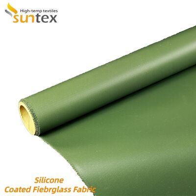 Double Side Silicone Rubber Coated Fiberglass Fabric - Fireproof and 850g/m2 High Silica Fiberglass Cloth