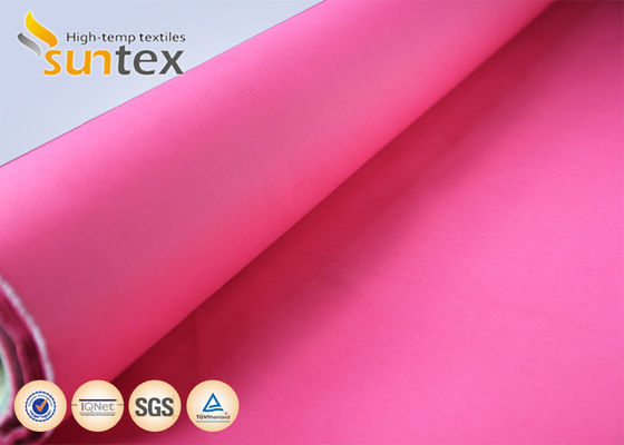 Red 0.4mm Fire Resistant Fiberglass Fabric with Acrylic Coating for 550 Degree C Temperature Resistance and Easy Sewing