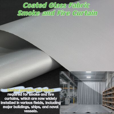 EN-13501-zertifizierter Vorhangstoff mit 550 °C Temperaturbeständigkeit und Silikonbeschichtung für den Brandschutz