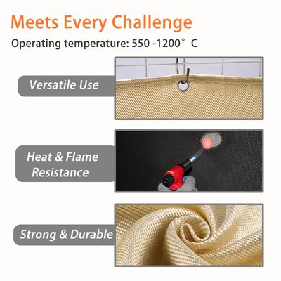 100% Glasfaser-Schweißdecke 550°C Hitzebeständige Acrylbeschichtete Feuerdecke zum Schweißen und Brandschutz