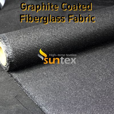 Graphite Coated Fiberglass Fabric High Temperature Fiberglass Cloth with 750℃ Temperature Resistance 28.82oz/sqy Unit Weight and Black Plain Pattern