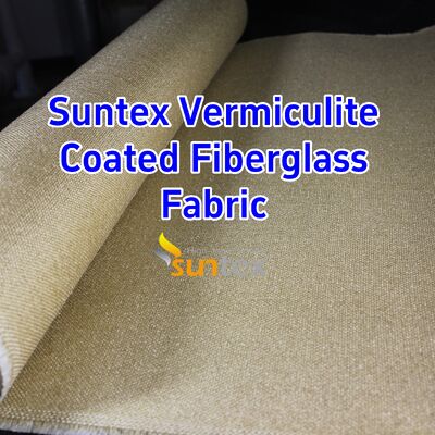 Vermiculite Coated Fiberglass Fabric with 750℃ Temperature Resistance and 1070gsm Heavy Weight for Excellent Abrasion Resistance