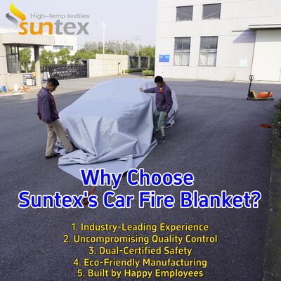 EN 13501-1:2019-05 Certified EV Car Fire Blanket with 550℃/1000℃ Thermal Resistance and Oxygen Deprivation