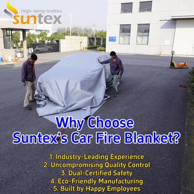 100% Fiberglass EV Car Fire Blanket with 550℃/1000℃ Thermal Resistance and Oxygen Deprivation for Fire Safety