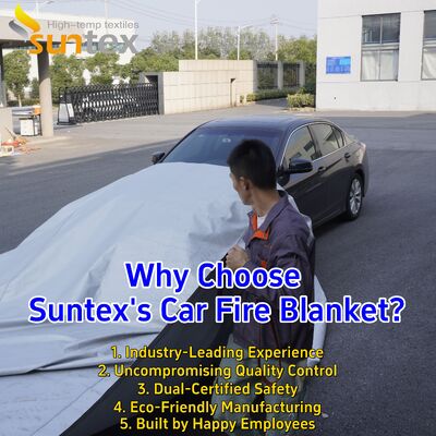 EN 13501-1:2019-05 Certified EV Car Fire Blanket with 550℃/1000℃ Thermal Resistance and Oxygen Deprivation