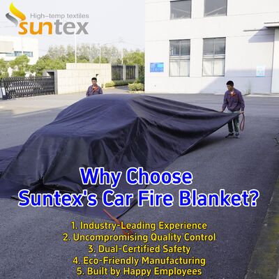 Suntex EV Auto Branddecke mit 550°C/1000°C Wärmebeständigkeit für Sauerstoffentzug und tragbare Lithium-Ionen-Batterie Brandschutz