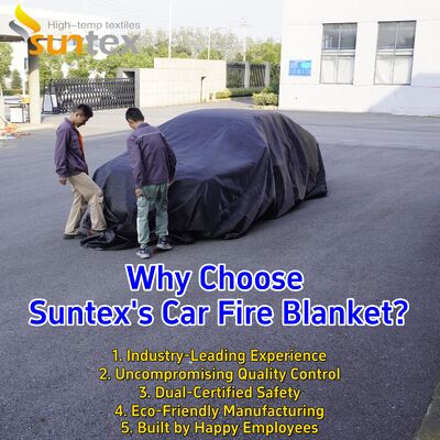 Graue EV-Auto-Brandschutzdecke mit 550℃/1000℃ Hitzebeständigkeit für Brandschutz durch Sauerstoffentzug