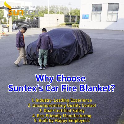 550℃/1000℃ Wärmebeständigkeit Graue EV-Auto-Feuerlöschdecke mit Sauerstoffentzug für Feuerstellenmatte
