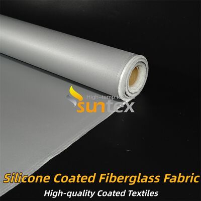 Industrial Grade Double Sided Grey Color Silicone Coated Fiberglass Fabric 400 g/sqm for Fire Retardant and Insulation