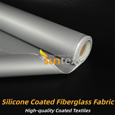 Durable Double Sided Grey Color Silicone Coated Fiberglass Fabric with Temperature Resistance -50°C to 500°C for Industrial Insulation and Fire Retardant Applications