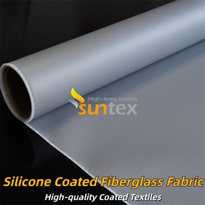 High Temperature Resistant Double Sided Grey Silicone Coated Fiberglass Fabric for Fire Retardant Industrial Curtains