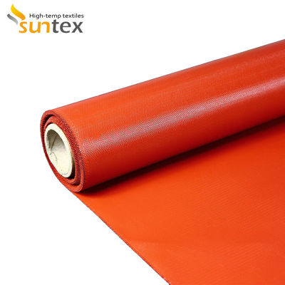 Rotes silikonumhülltes Gewebe des Fiberglas-580g für Maschinen-Hitze-Abdeckungen